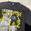 Sanji T Shirts Vintage Washed Anime T-shirt Oversized Harajuku Streetwear Manga Ace Law Jinbe Kid Luffy Tops Tees Men Women. 