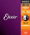 Elixir Strings Phosphor Bronze Acoustic Guitar Strings w NANOWEB Coating, Custom Light (.011-.052) 11052. 