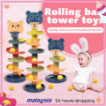 HOT Children Fun Rolling Slide Ball 3/5/7 Layers Stack Tower Insert Gliding Baby Early Educational Toy Mainan Bola Kanak. 