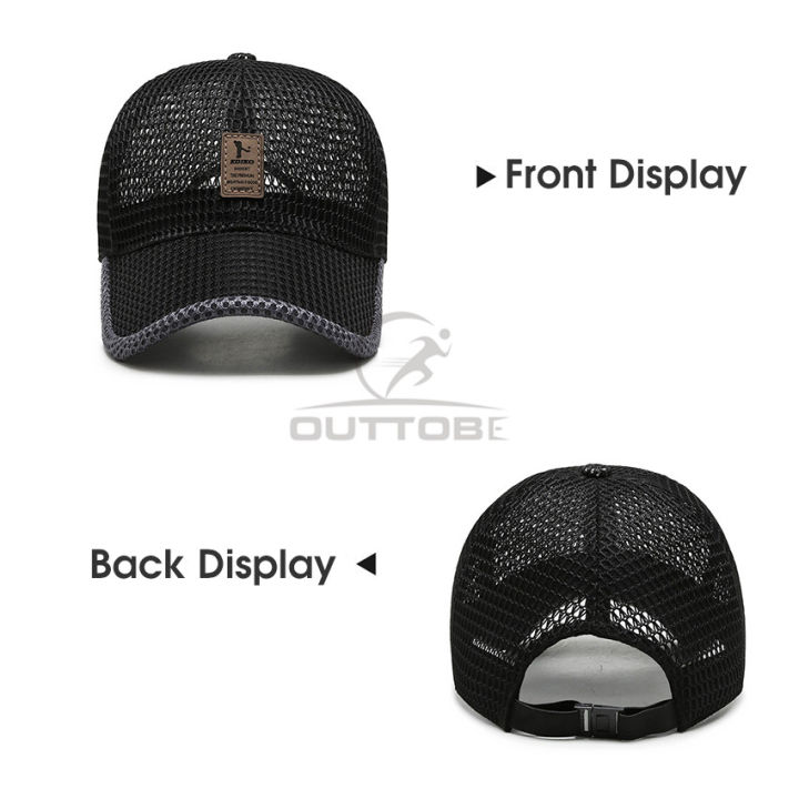 Outtobe%20Men's%20Baseball%20Cap%20Summer%20Baseball%20Hat%20Golf%20Short%20Brim%20Hat%20Thin%20Breathable%20Fashion%20Cap%20Sun%20Mesh%20Big%20Head%20Circumference%20Peaked%20Cap%20-%20Image%206