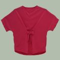 Bow Tee T Shirt Blouse Single Jersey Cotton Fabric 190 Gsm O Neck, Short Sleeve Front Bow Design Casual Loose Fit Office Wear /Tshirt/ Blouse In Pink Colour For Women/ Ladies / Girls. 