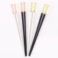 1Pairs Alloy Chopsticks Cherry Blossom Anti-slip Sushi Stick Chopsticks Reusable Dumpling Noodle Chopstick Kitchen Tableware. 