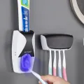 Toothbrush Toothpaste Stand Holder Bathroom Storage Organizer Automatic Toothpaste Dispenser With Toothbrush Holder Squeezer Kit Automatic Toothpaste Dispenser Wall Mount Toothbrush Holder 5 Toothbrush Slot With Dustproof Cover. 