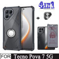 4In1 Tecno Pova 7 5G 4G Shockproof Phone Case for Pova 7 Ultra Anti Spy Privacy Screen Protector Film + Mobile phone holder+Lens Film. 