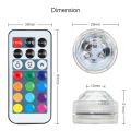 Mini LED RGB waterproof remote control light 12 pack. 