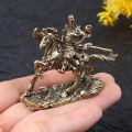 Brass God of Wealth Riding Horse Guan Gong Statue Home Decoration Accessories. 