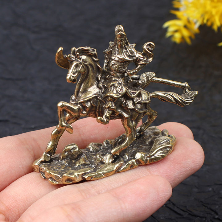 Brass%20God%20of%20Wealth%20Riding%20Horse%20Guan%20Gong%20Statue%20Home%20Decoration%20Accessories%20-%20Image%204