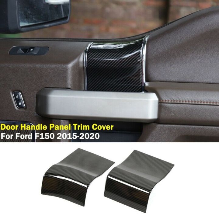 JDXHLAU Interior Door Handle Panel Trim Cover Decor for Ford F150 2015-2020 Caon Fiber 2DR