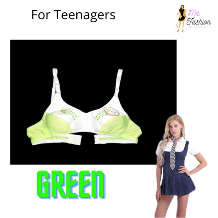 Non padded Bra School Bra Cotton Underwear Teenagers Brassier Girls Lingerie Super Comfortable Student Bra Green