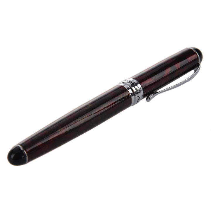 X750 Deep Red Pen Medium Fine Nib Ink Fountain Pen Office Business ...
