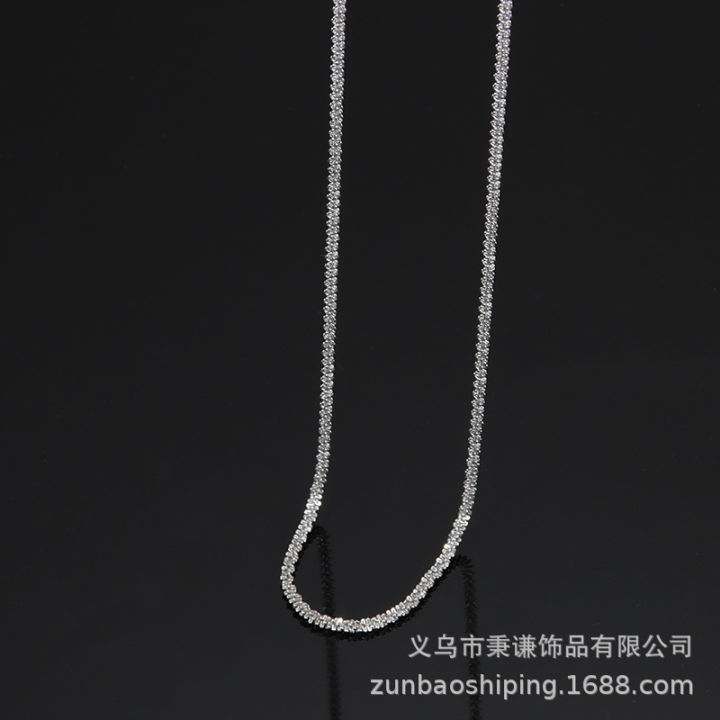 Califlower Rope Chain Must-have】Women's Sparkling Super Shiny Titanium Steel Clavicle Chain ...
