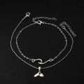 Women Double Layers Ankle Bracelets / Girls Boho Adjustable Size  Beach Anklet / Girls Charm Fishtail Pendant  Anklets / Ladies Fashion On Leg Foot Jewelry Accessories. 