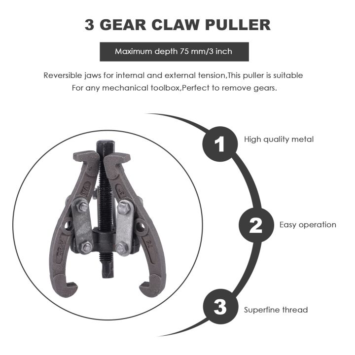 Multifunction Puller Rally 3-Inch 75 mm Gear Bearing Puller Tool Hub Multi-Function Puller Kit ...