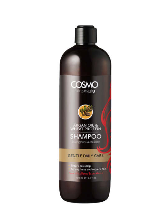 Cosmo Hair Naturals Gentle Daily Care - Argan Oil Wheat Protein Shampoo ...