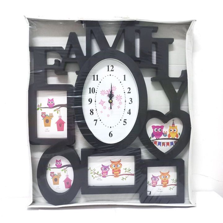 Wall Set Gift For Family Photo Frame with Clock
