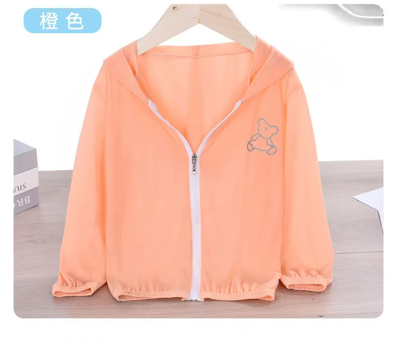 Children's Sun Protection Clothing Thin Breathable Ice Silk Cool