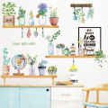 Flowers and Plants Pastoral Wallpaper Fresh Potted Living Room Bedroom Wall Glass Stickers Sunlight Mall. 
