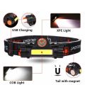 LED Flashlight Emergency Headlamp Waterproof 2 Mode USB Rechargeable Cycling hiking Outdoors Torch. 