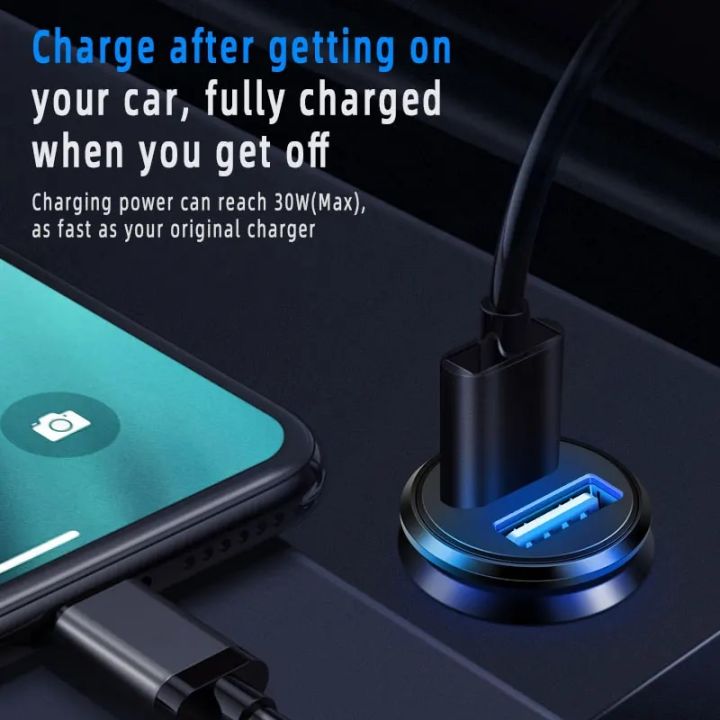 Car%20Charger%20Mobile%20Phone%20Charger%20For%20Cigarette%20Lighter%2030W%20Fast%20Charging%20Dual%20USB%20Connector%20For%20IPhone%20Huawei%20Xiaomi%20Samsung%20-%20Image%204