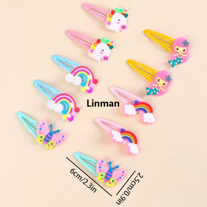Linman%2010PCS%20Cute%20Unicorn%20hairpins%20For%20Baby%20Girls%20Sweet%20Butterfly%20Hair%20Portable%20Clips%20mermaid%20rainbow%20Hair%20Clips%20Barrettes%20Kids%20Hair%20Accessories%20-%20Image%204