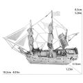 Black Pearl Pirate Ship 3D Metal Puzzle Model Kits DIY Laser Cut Puzzles Jigsaw Toy For Children. 