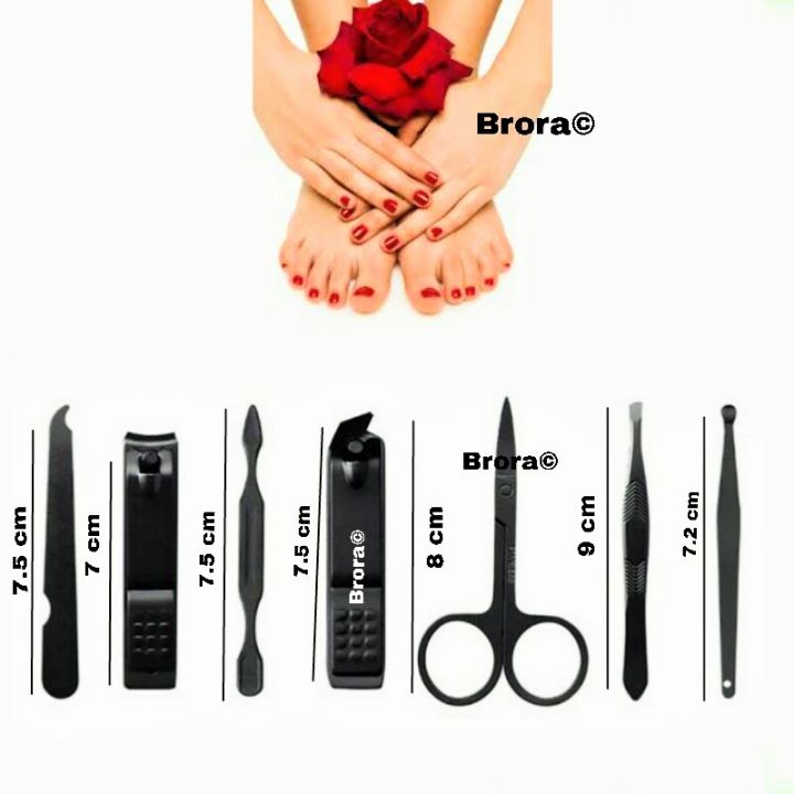 Nail%20Clipper%20Set%20Manicure%20Pedicure%20Kit%207%20In%201%20Black%20Stainless%20Steel%20Professional%20Grooming%20Kit%20with%20Black%20Leather%20Travel%20Case%20-%20Image%203