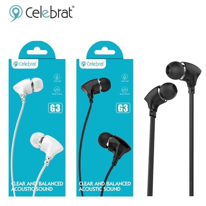 Celebrat ORIGINAL CELEBRAT G3 Stereo – Clean – Balanced Acoustic Earphones  | Daraz.lk