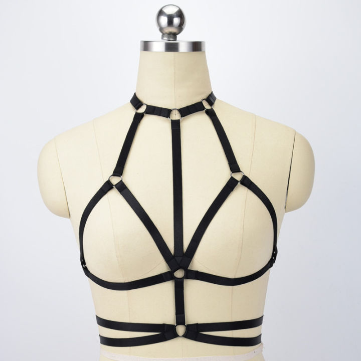 White%20Polyester%20Harness%20Crop%20Top%20Lingerie%20Bondage%20Harness%2090's%20Open%20Chest%20Cage%20Bra%20Harajuku%20Style%20Wedding%20Garters%20O0555%20-%20Image%202