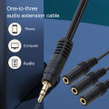 Audio Extension Cable Universal 1 to 3 Ways PVC 3.5mm 1 Male to 3 Female Audio Splitter Adapter for Headphone. 