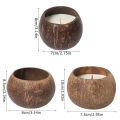 Coconut Shell Candle Holder Candlestick Natural Coconut Bowl Desk Organizer. 