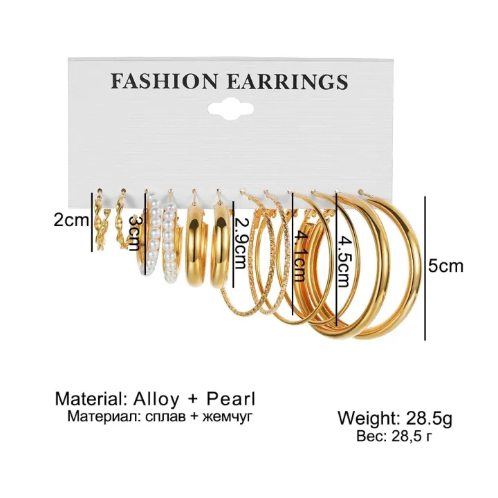 6%20PC%20SET%20Geometric%20Bead%20Earrings%20For%20Women,%20Earrings%20With%20Holes,%20Rings,%20Circles,%20Gold%20Color,%20Pendants,%20Fashion%20Set%20-%20Image%209