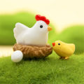 10 Pieces Hen Chicken Chick Egg Nest Small Statue Figurine Micro Crafts Ornament. 