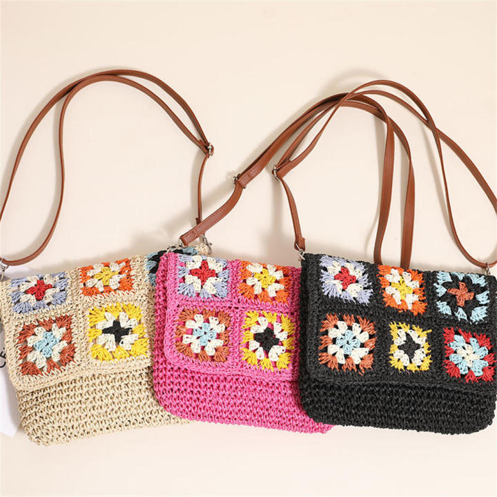 Casual%20Travel%20Bag%20Floral%20Crochet%20Handbag%20Women's%20Straw%20Handbag%20Trendy%20Handmade%20Bag%20Crochet%20Tote%20Bag%20-%20Image%202