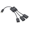 3in1 Micro USB To 2 OTG 3 Port HUB Cable Splitter Micro-USB Type-C Adapter Converter For Tablet Android Mouse Keyboard Cologo. 