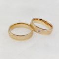 Wedding Rings Sets for Men and Women Handmade Unique Designer Matte 24k Gold Plated Titanium Jewelry Lover's Couples Ring. 