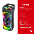 KTS-1860 Portable Wireless Bluetooth Speaker with Mic Partybox LED Light RGB Support Mic, FM, AUX, USB, SD Card Karaoke Speaker Buffel Subwoofer Music Player Party Box with Microphone KTS Speaker KTS 1860. 