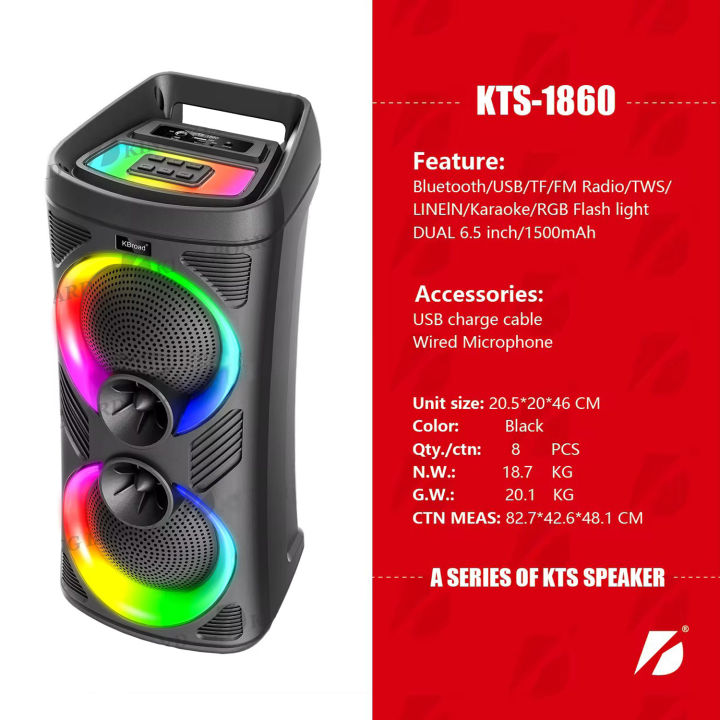 KTS-1860%20Portable%20Wireless%20Bluetooth%20Speaker%20with%20Mic%20Partybox%20LED%20Light%20RGB%20Support%20Mic,%20FM,%20AUX,%20USB,%20SD%20Card%20Karaoke%20Speaker%20Buffel%20Subwoofer%20Music%20Player%20Party%20Box%20with%20Microphone%20KTS%20Speaker%20KTS%201860%20-%20Image%205