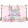 Candy Theme Birthday Background Welcome to Party Backdrops Decoration Photocall. 