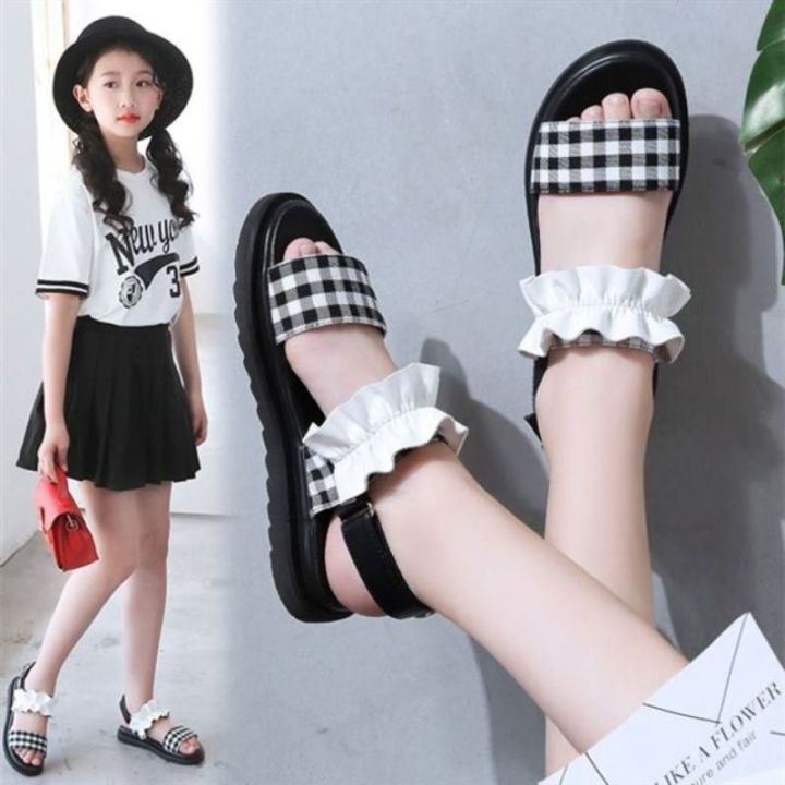 Back%20Velcro%20Girls'%20Sandals%20New%20One%20Pair%20of%20Shoes%20for%20Two%20Uses%20Children's%20Sandals%20Primary%20School%20Students%20Fashion%20Girls%20Middle%20and%20Big%20Children%20Cool%20-%20Image%204