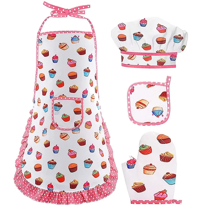 Leiyan2025%20Boy%20Suit%20Children's%20Apron%20Kitchen%20Kids%20Toddler%20Cooking%20Girl%20Chef%20Kits%20White%20Hat%20Aprons%20-%20Image%207