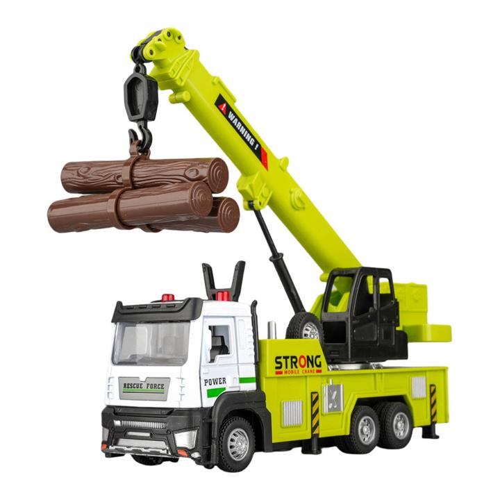 Penasfe Movable Joints Truck Toy Interactive Crane Truck Toy with Lights Sounds for Kids Perfect Birthday Gift for Boys Realistic Construction Vehicle Model Alloy Crane Truck Toy