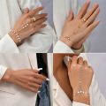 Adjustable Tassel for Women Girls Layered Wrist Chain Slave Chain Hand Harness Bangle Finger Ring Bracelet Linked Finger. 