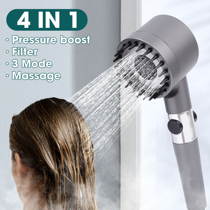 3 Modes Shower Head High Pressure Showerhead Portable Filter Rainfall ...