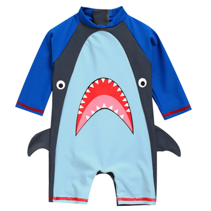 Cotton Yfashion Boy 1 o 6 Years Old Cartoon Sleeve Long suit Sun Block suit color