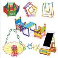Stick Blocks  Building Toy Building Blocks Bars Different Shape Educational Construction Engineering Set 3D Puzzle, Interlocking Creative Connecting Kit, Great STEM Toy for Both Boys and Girls. 