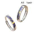 Fashion Couple Rings Sun Moon Open Adjustable Light Luxury Finger Ring For Women Jewelry Accessories Birthday Gift. 