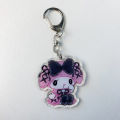 Sanrioed Cute Kawaii Cartoon 10cm Kuromi My Melody Dark Wind Acrylic Bag Pendant Couple Keychain Acrylic Pendant. 