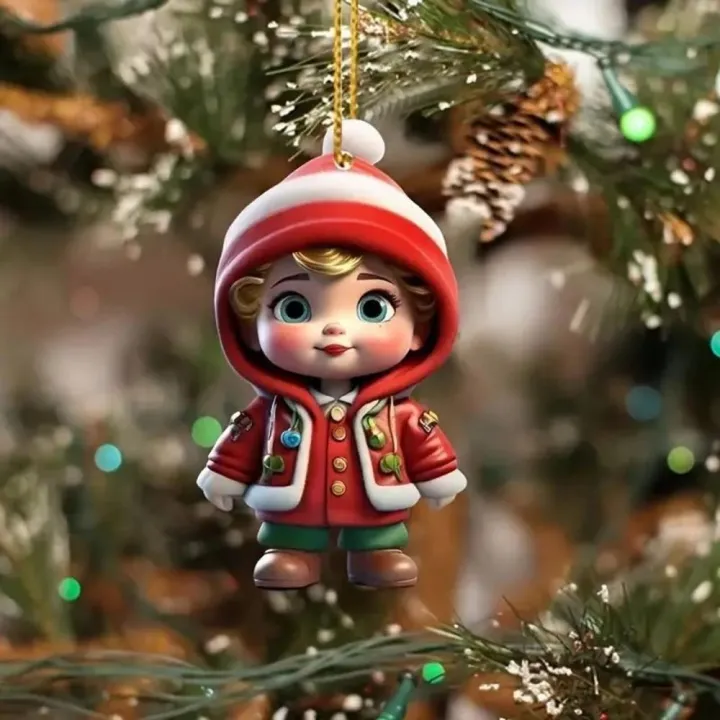 Acrylic%20Christmas%20Pendant%20Eye-Catching%208*5cm%20Character%20Ornament%20Acrylic%20Decoration%20for%20Party%20Decoration%20Car%20Interior%20Holiday%20-%20Image%203