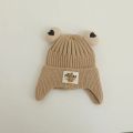 Winter Baby Beanie Cap Cartoon Bear Ear Protection Knitted Hat for Toddler Boys Girls Cute Korean Warm Kids Crochet Hats Gorros. 