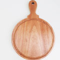 Wooden Pizza Serving Plate with Handle Round 10*10 Inches Modern Kitchen & Dining Brown Color Cutting Board for Home Restaurant. 